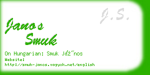 janos smuk business card